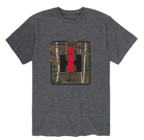 International Harvester IH Camo Square Men's Heather Gray Short Sleeve T-Shirt