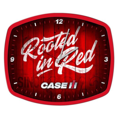 Case IH Rooted In Red Shop Worn Wall Clock