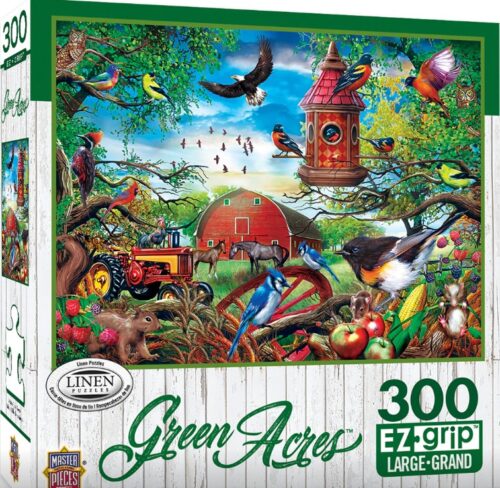 Green Acres Linen - Farmland Frolic Large 300 Piece EZ Grip Jigsaw Puzzle