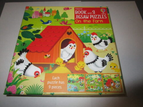 Usborne Book & 3 Jigsaw Puzzles On The Farm