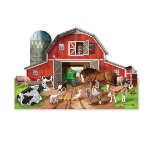 Melissa & Doug Jumbo 32 Pieces Busy Barn Yard Shaped Floor Puzzle