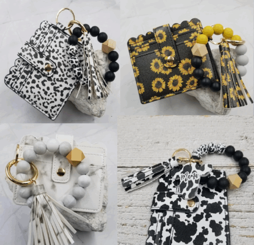 The Pretty Jewellery Card Holder and Key Chain Silicone Bead Bracelet