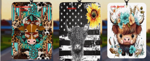 Highland Cow Felt Freshie with Fragrance Bottle