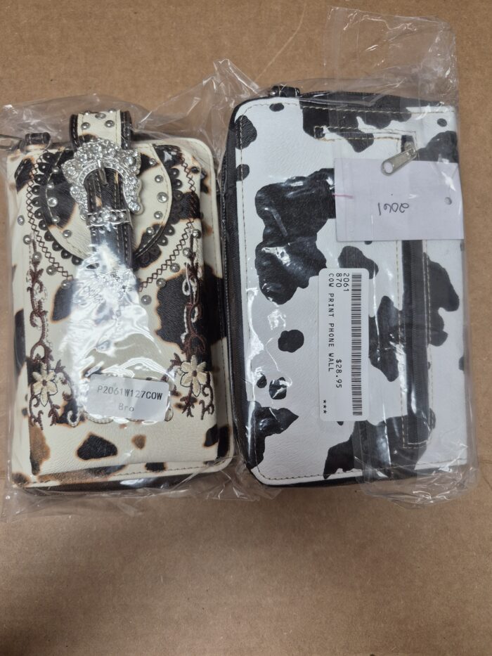 Crown Buckle Cow Print Floral Western Phone Wallet - Image 6