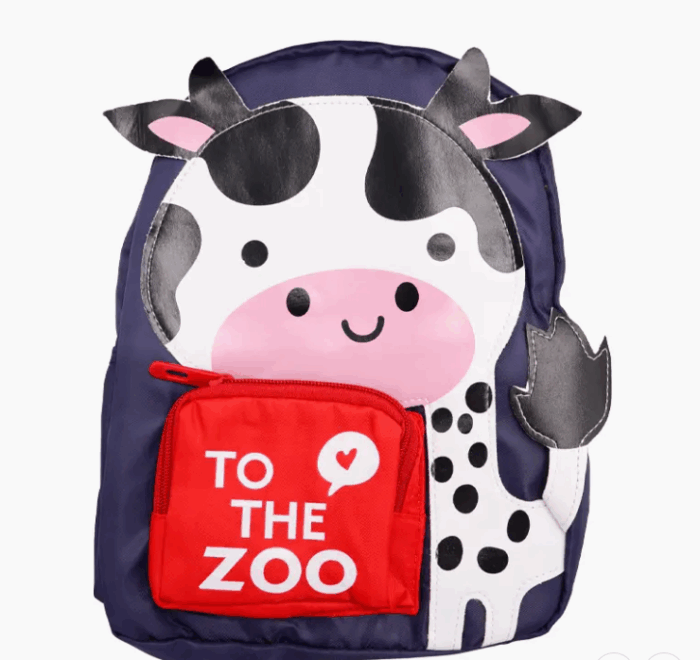 Kids Cow To the Zoo Nylon Preschooler Backpack - Image 3