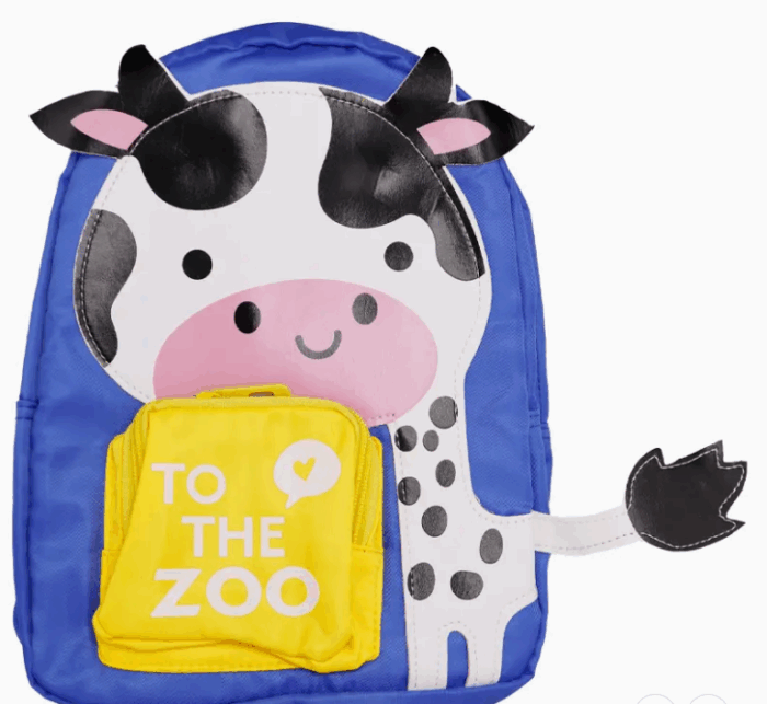 Kids Cow To the Zoo Nylon Preschooler Backpack - Image 2