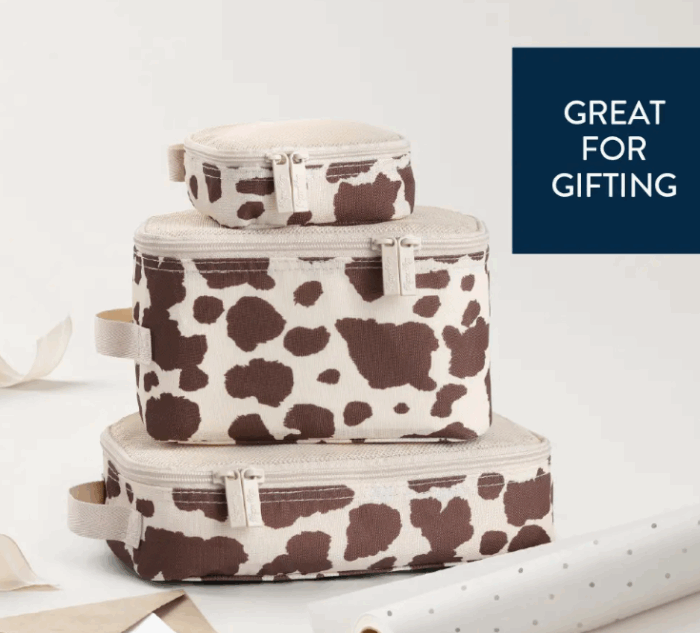 Itzy Ritzy: Giddy Up! Cow Print Pack Like A Boss Packing Cubes - Image 6