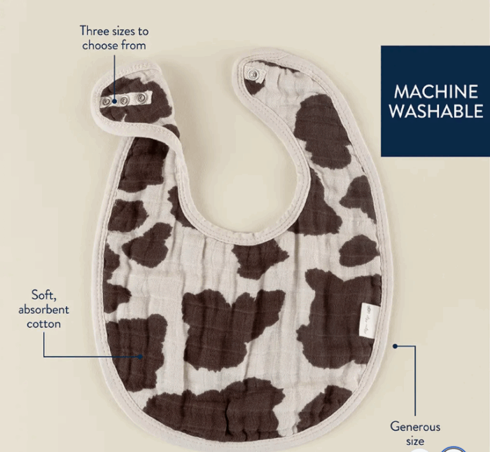 Itzy Ritzy: Giddy Up! Cow Print Itzy Bibs - Image 4