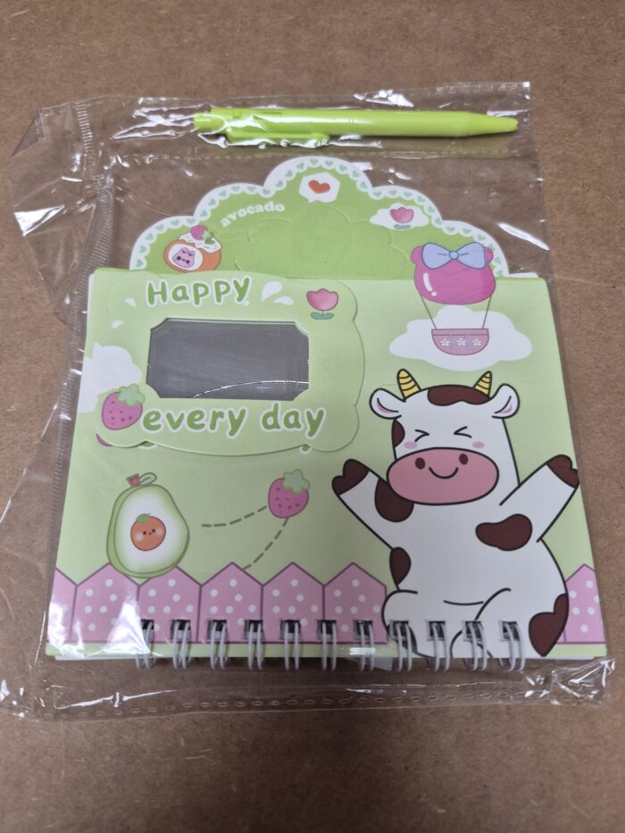 Cow Mini Notepad Diary Notebook with Pen N Mirror - Image 8