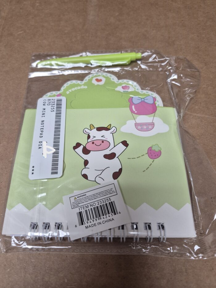 Cow Mini Notepad Diary Notebook with Pen N Mirror - Image 7