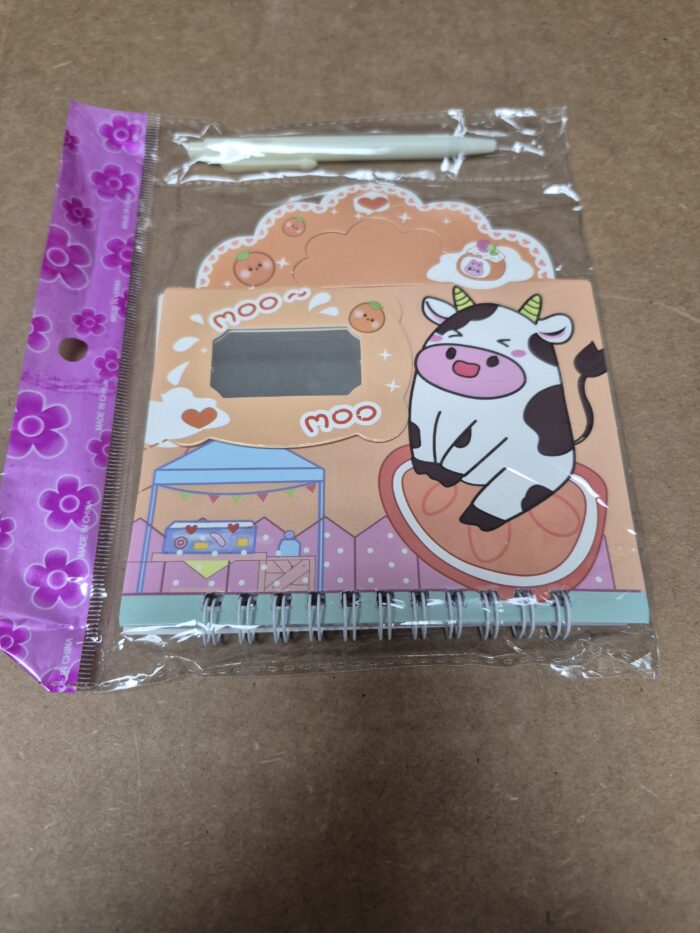 Cow Mini Notepad Diary Notebook with Pen N Mirror - Image 6