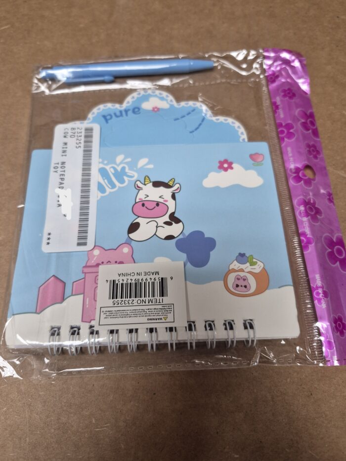 Cow Mini Notepad Diary Notebook with Pen N Mirror - Image 3