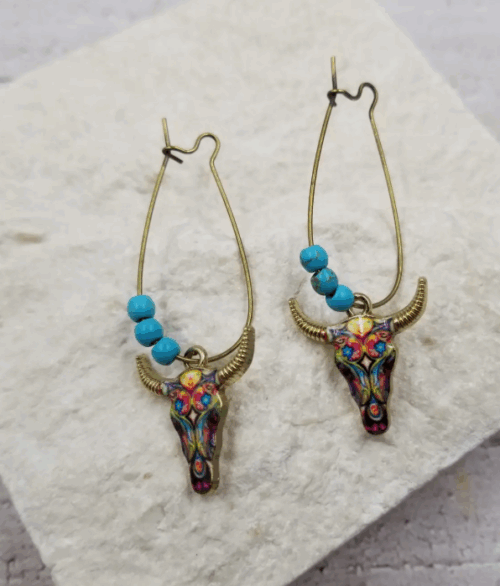 Western Cowboy Turquoise Earrings