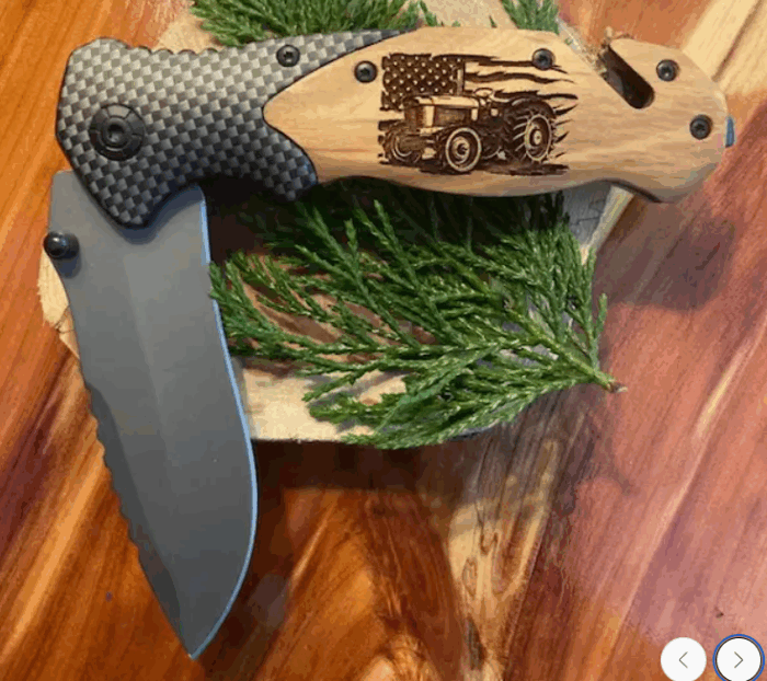 Laser engraved folding tactical knife - Image 3