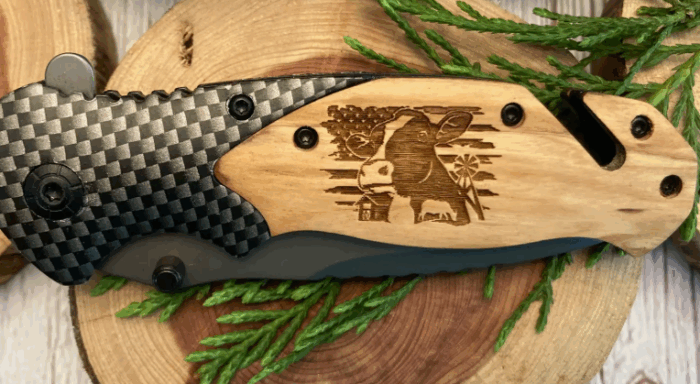 Laser engraved folding tactical knife - Image 5