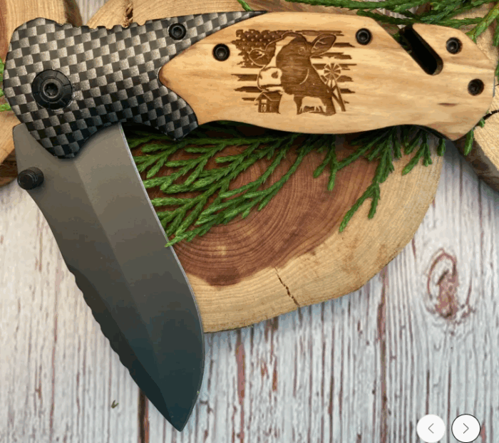 Laser engraved folding tactical knife - Image 6