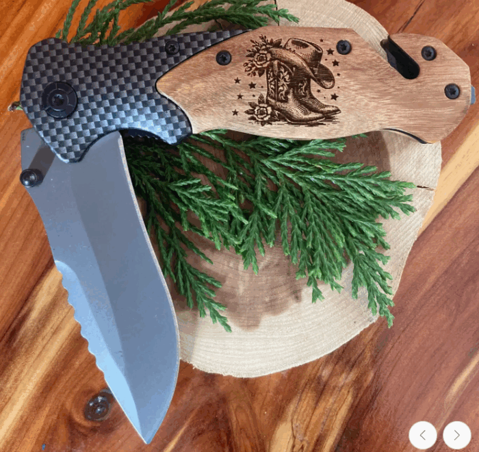 Laser engraved folding tactical knife - Image 15