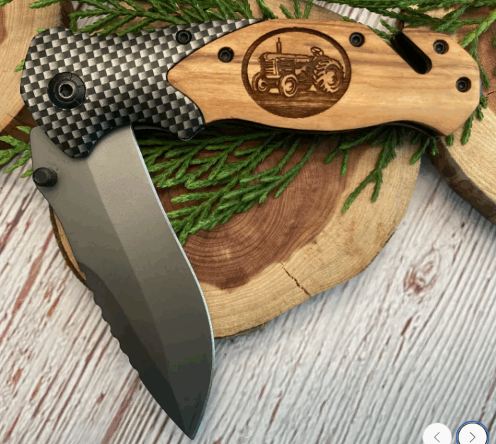 Laser engraved folding tactical knife - Image 11