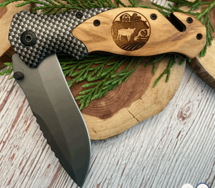 Laser engraved folding tactical knife - Image 21