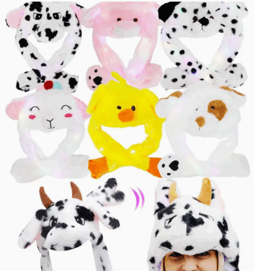 Farm Animal Pals Led Light-Up Ear  Moving Hat