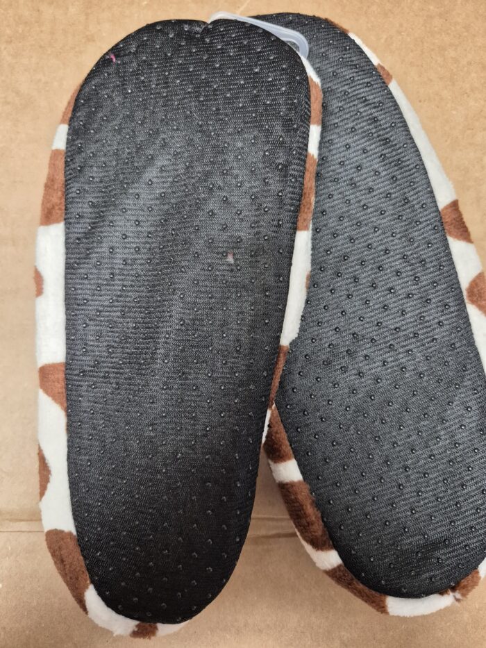 Cow Print Fuzzy Sherpa Fleece Lounge Sock Slippers - Image 13