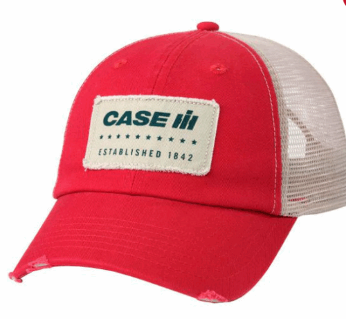 Staples Red Distressed Mesh Back Cap