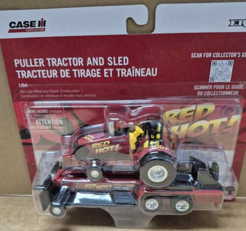 1/64 Case IH "Red Hot!" Pulling Tractor with Sled