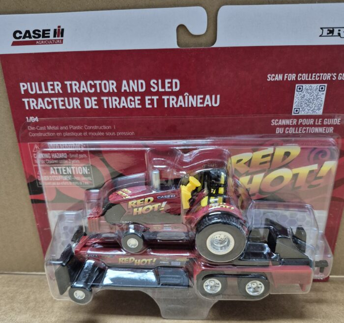 1/64 Case IH "Red Hot!" Pulling Tractor with Sled