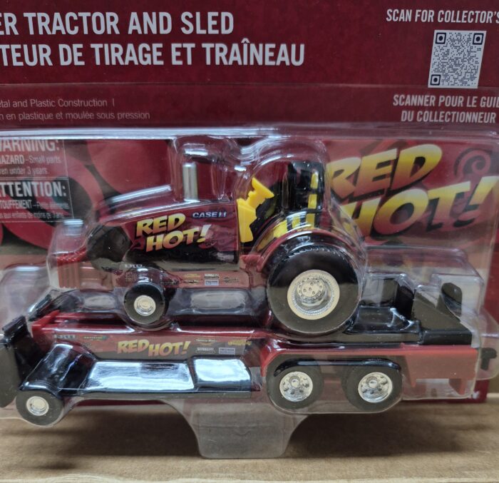 1/64 Case IH "Red Hot!" Pulling Tractor with Sled - Image 2