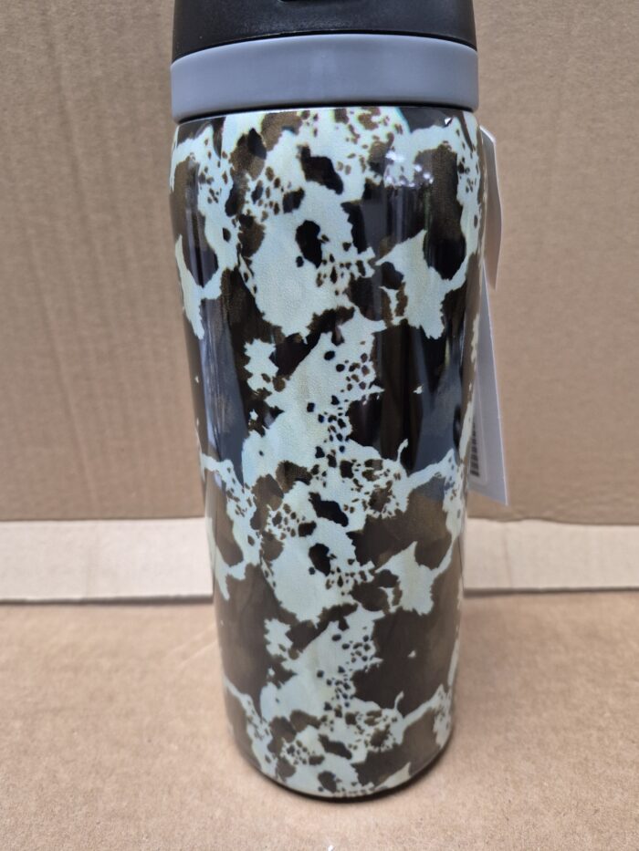 Brown Cowhide Print 32oz Stainless Steel Water Bottle - Image 3