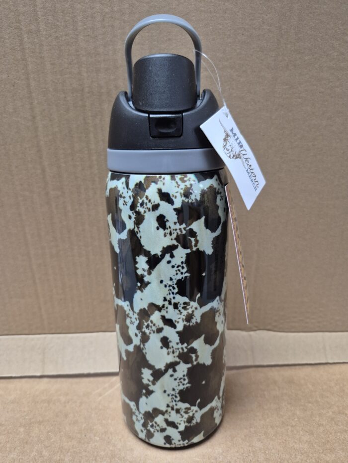 Brown Cowhide Print 32oz Stainless Steel Water Bottle