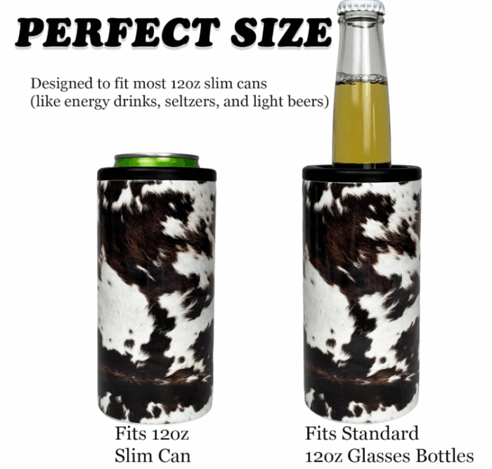 Hard Cooling Can in Brown Cowhide - Image 6