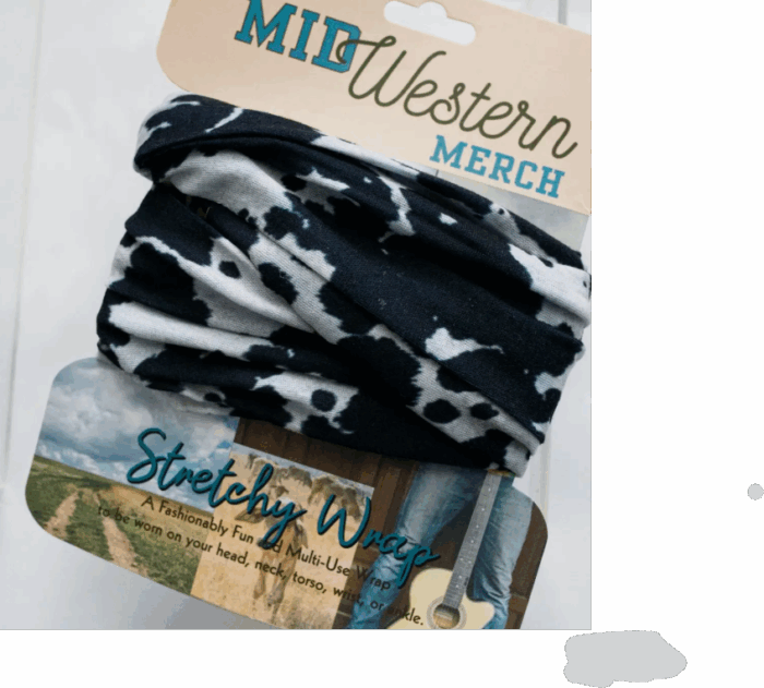 Black or Brown Cowhide Stretchy Headwrap - Image 8