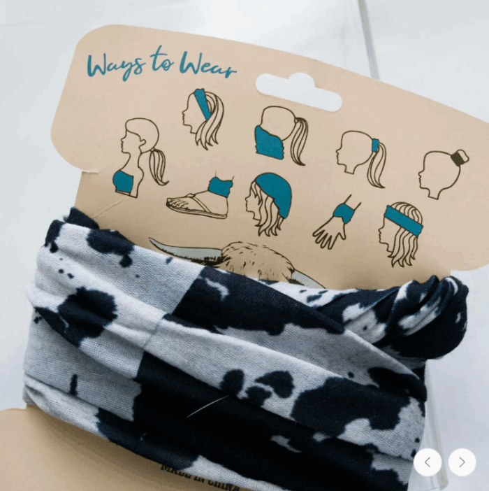 Black or Brown Cowhide Stretchy Headwrap - Image 7