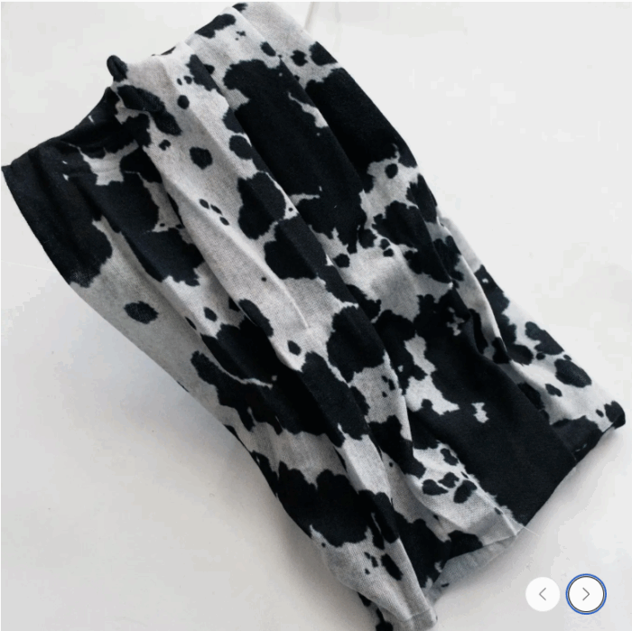 Black or Brown Cowhide Stretchy Headwrap - Image 6