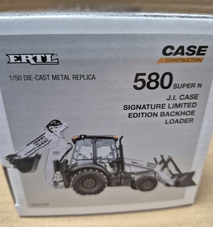 1/50 JI Case 580 Super N Backhoe Loader, Silver Signature Limited Edition, ERTL - Image 5