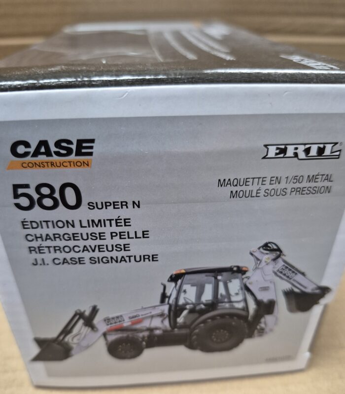 1/50 JI Case 580 Super N Backhoe Loader, Silver Signature Limited Edition, ERTL - Image 6
