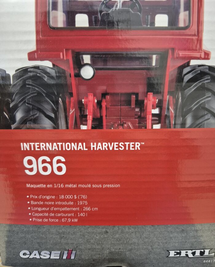 1/16 International Harvester 966 Black Stripe Tractor with Cab & Duals, 50th Ann - Image 2