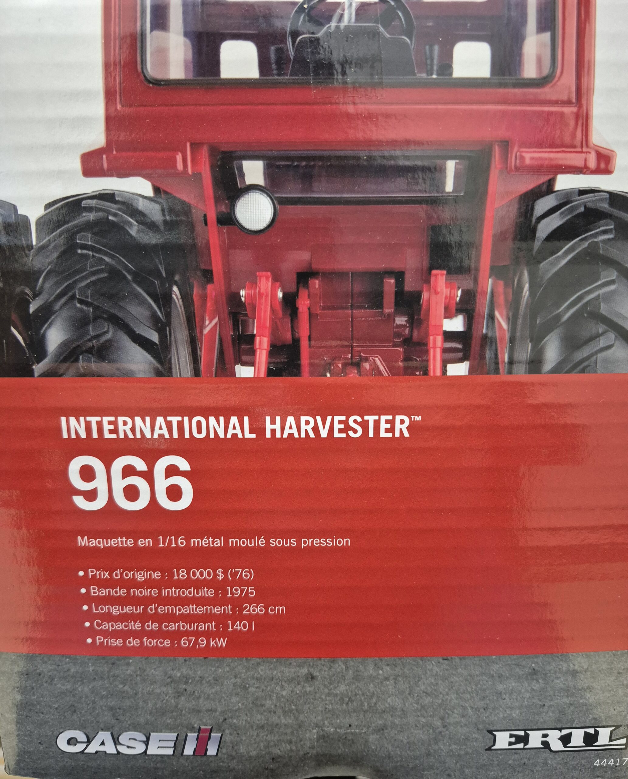 1/16 International Harvester 966 Black Stripe Tractor with Cab & Duals, 50th Ann - Image 2