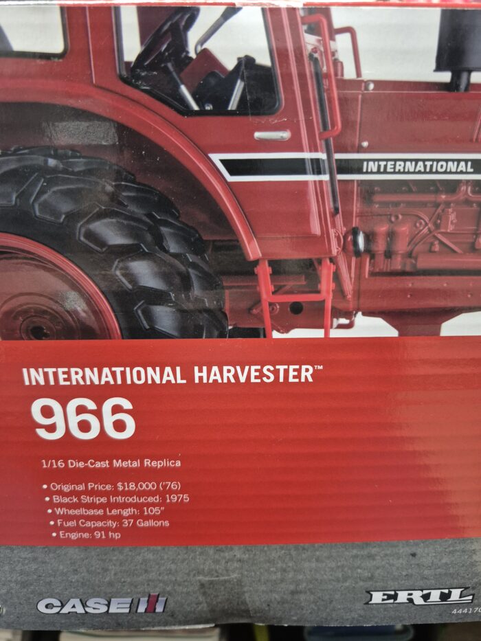 1/16 International Harvester 966 Black Stripe Tractor with Cab & Duals, 50th Ann - Image 3