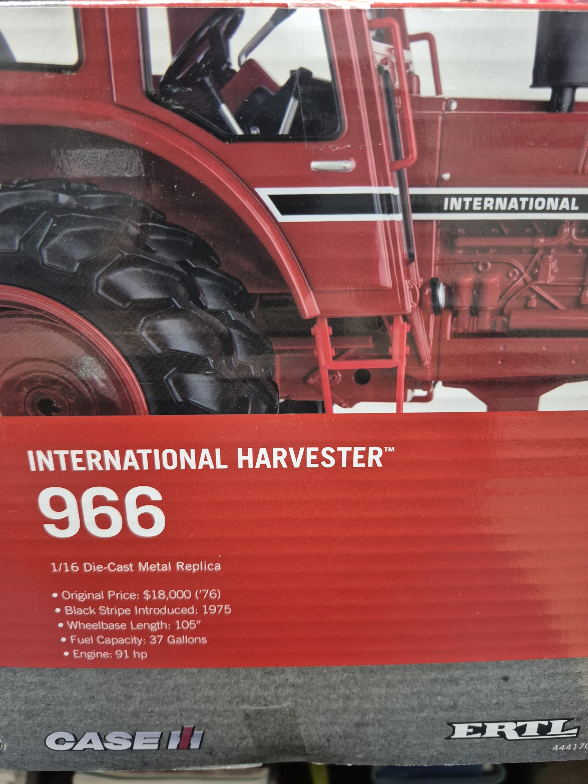1/16 International Harvester 966 Black Stripe Tractor with Cab & Duals, 50th Ann - Image 3