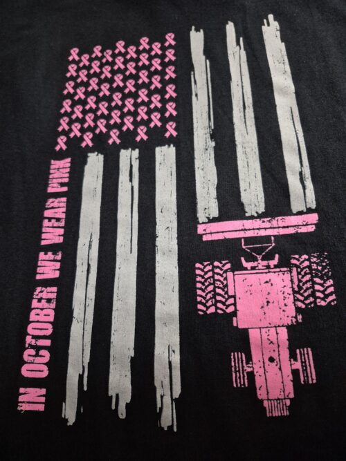 Breast Cancer Awareness Short Sleeve Tee "In October We Wear Pink" with Tactor