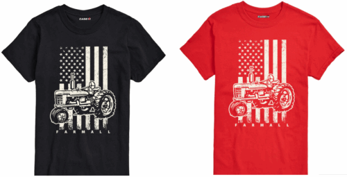 Farmall Tractor American Flag Mens Short Sleeve Tee