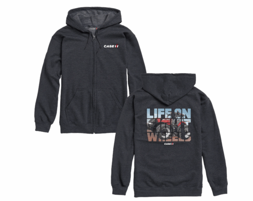 Case IH Live Life On 8 Wheels Mens Zip Hoodie