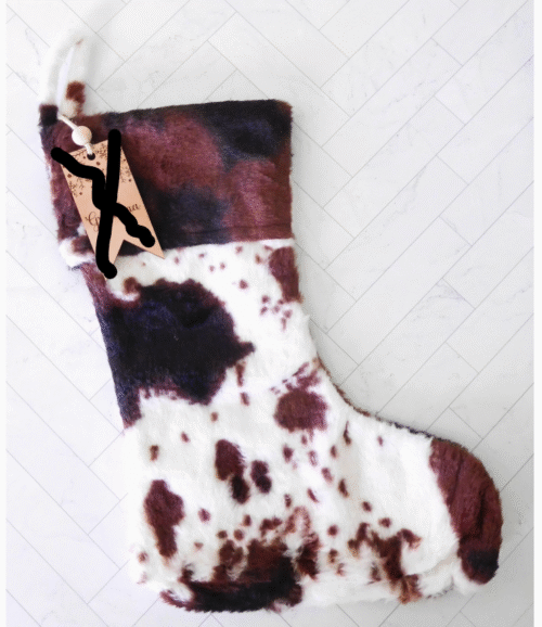 Cow Print Christmas Stocking