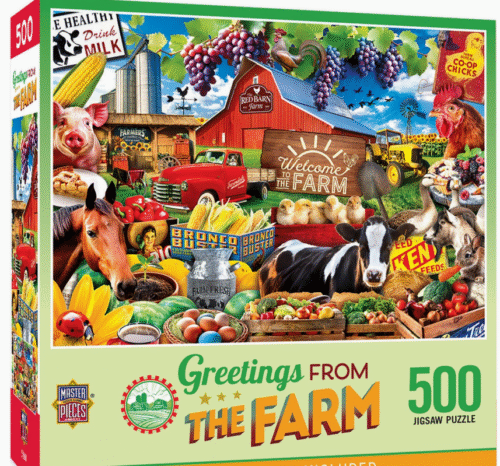 Masterpieces Puzzles: Greetings from the Farm - 500 Piece Jigsaw Puzzle