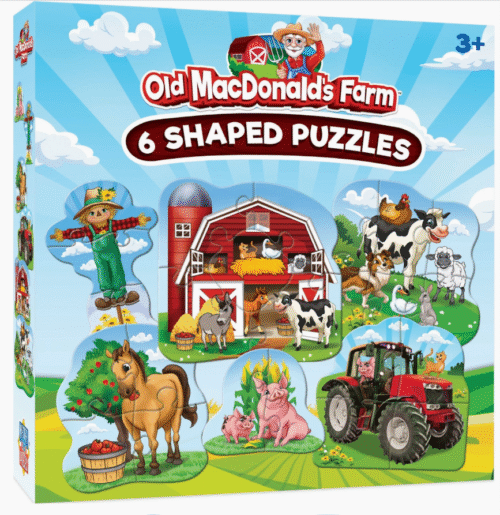 Masterpieces Puzzles: Old Macdonald's Farm 6-Pack Mini Shaped Jigsaw Puzzles