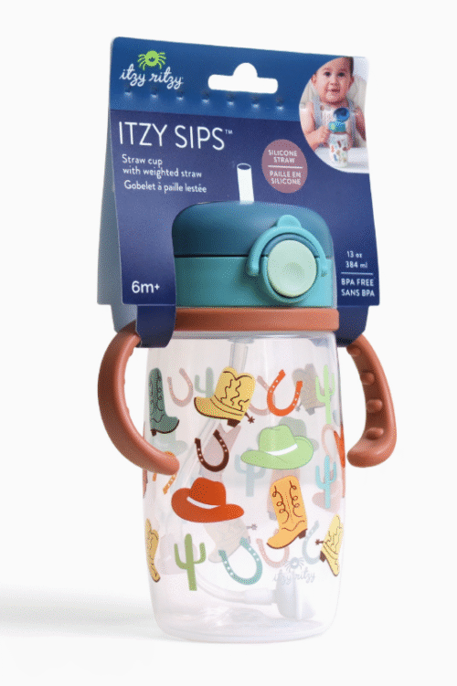 Itzy Ritzy: Itzy Sips Straw Cup with Snap-Close Lid (Giddy Up)