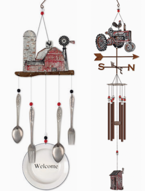 Sunset Vista Designs: Barnyard Tractor or 28" Barnyard Metal Chime Garden Decor