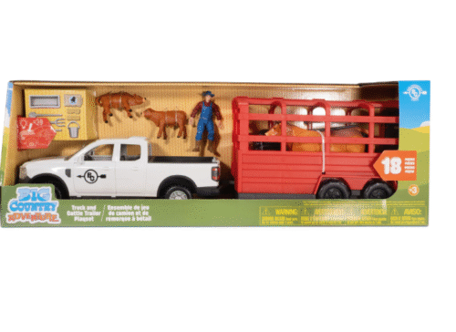 Big Country 1/20 Scale 18-Piece Truck & Cattle Trailer Playset